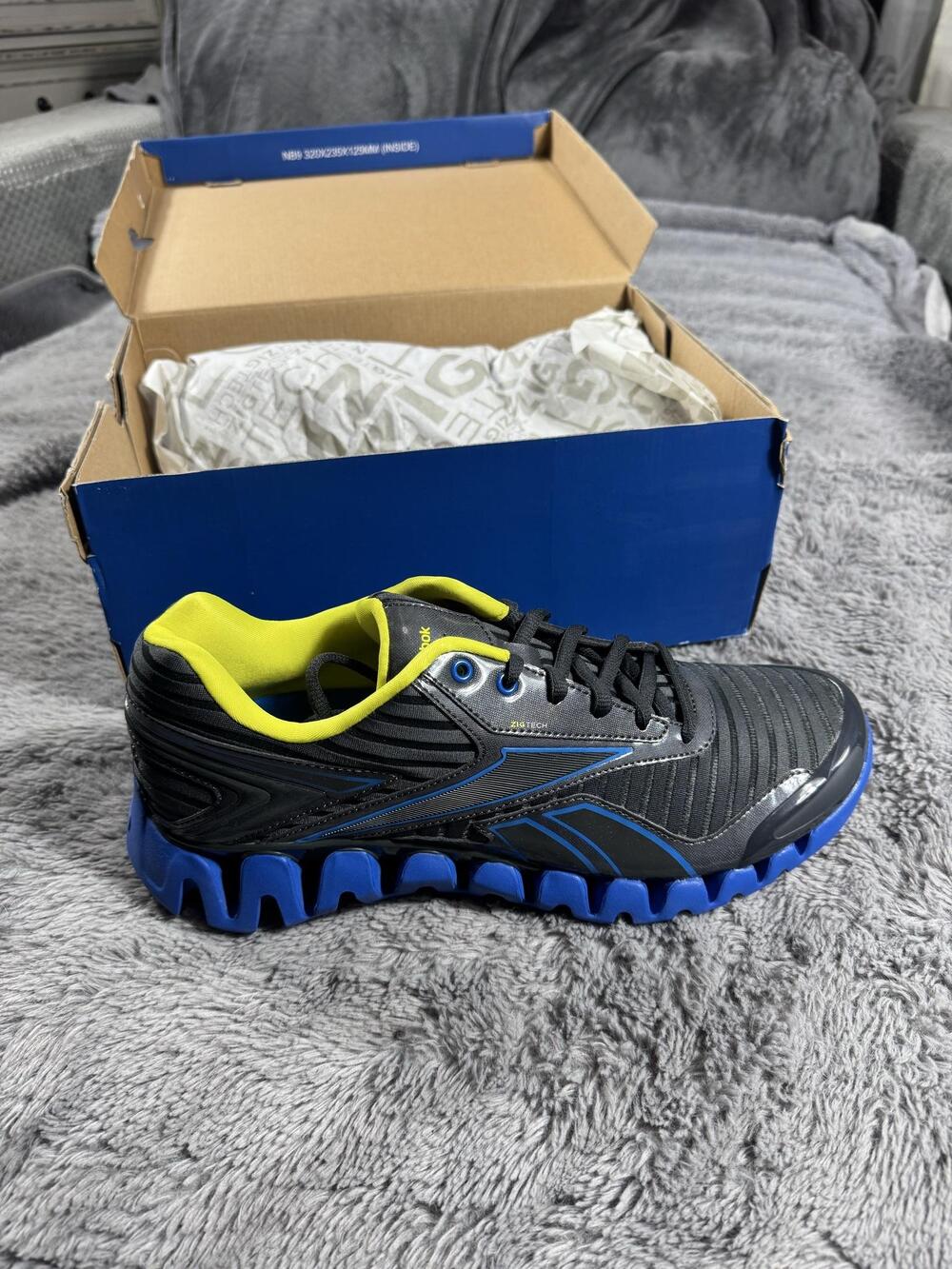 Reebok ZigActivate ZigTech Shoes Men's Size 10.5 Gray Blue Running Sneakers
